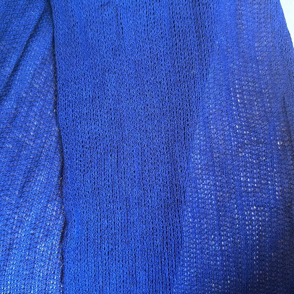 NWT Eileen Fisher royal blue Italian knit wool/cashmere blend scarf - Picture 4 of 10